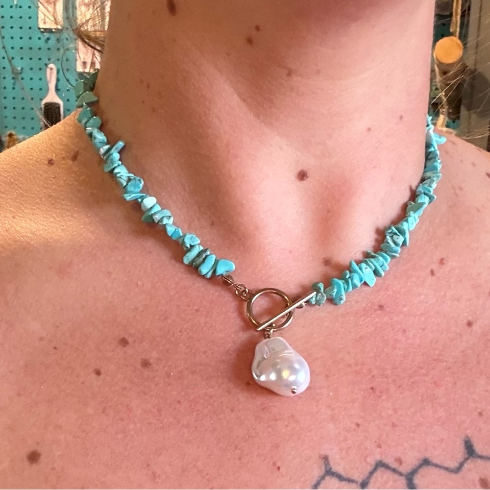 Turquoise Seashell necklace